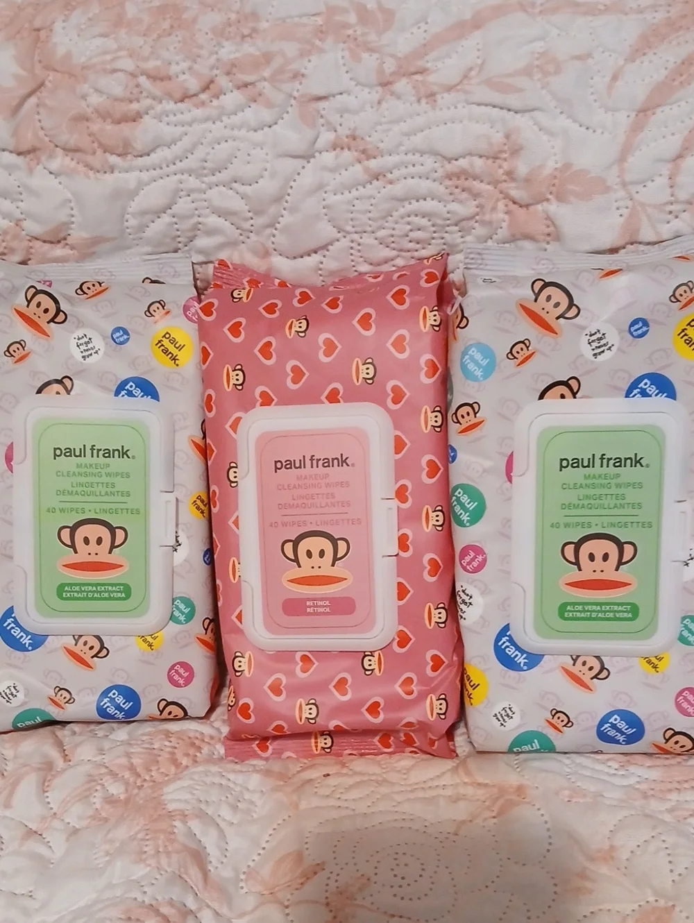 Paul Frank Kids Cleansing Wipes Trio - Pink & White Packs
